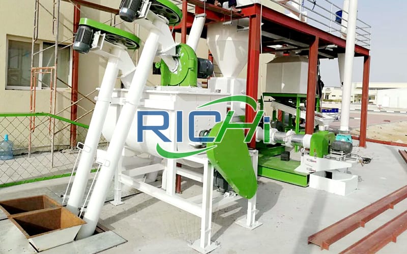 [RICHI In Uzbekistan]1T/H floating fish feed and 1-2t/h chicken feed pellet combined line in Nukus