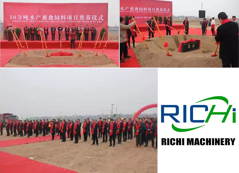 RICHI large 200 tons capacity multifunctional animal feed manufacturing plant project is under construction