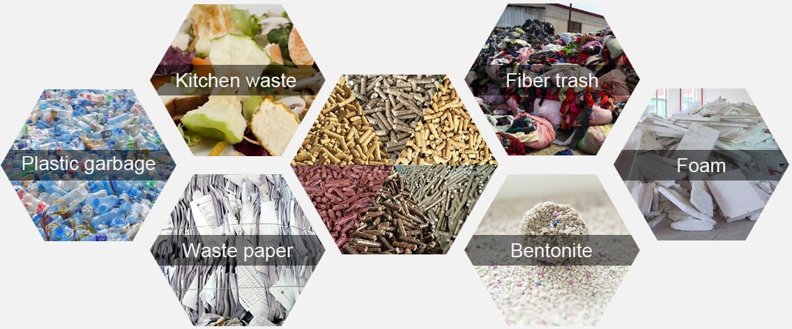 Raw Materials of waste organic matter pellet line