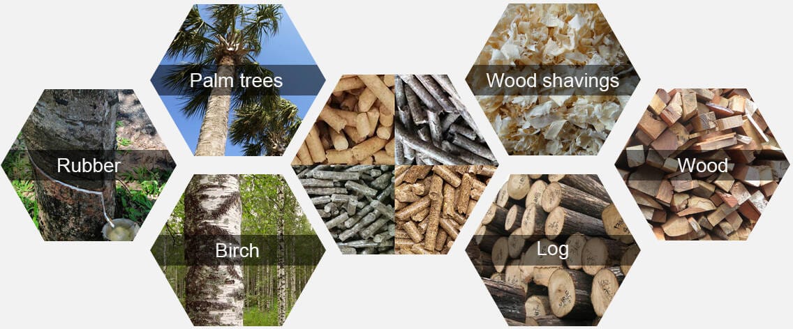 Raw Materials of forestry waste pellet line