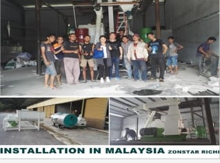 Installation sinking fish feed pellet line in Malaysia