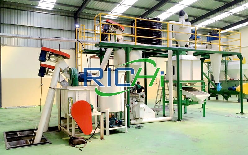 cattle animal feed pellet making line machine to make chicken feed