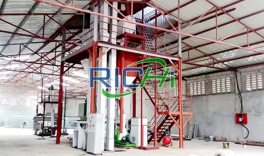 [RICHI In Uzbekistan]3-5T/H powder feed and grass pelletizing plant for cattle sheep in Tashkent