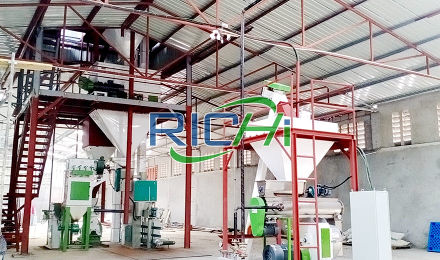 [RICHI In Uzbekistan]3-5T/H poultry chicken feed pelletizing plant in Urgench