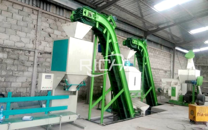 1-2 Ton per hour reasonable layout new technology biomass wood pelleting line project in Brazil