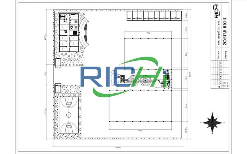 layout design for complete 8t/h miscellaneous wood peanut shell straw pellet manufacturing plant