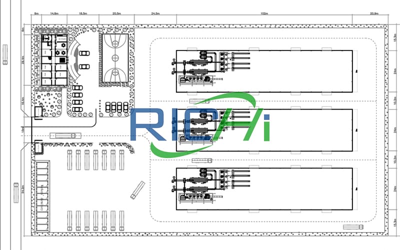 layout of 10 tons per hour new design biomass fuel wood straw pellet production line for 6-8mm pellets
