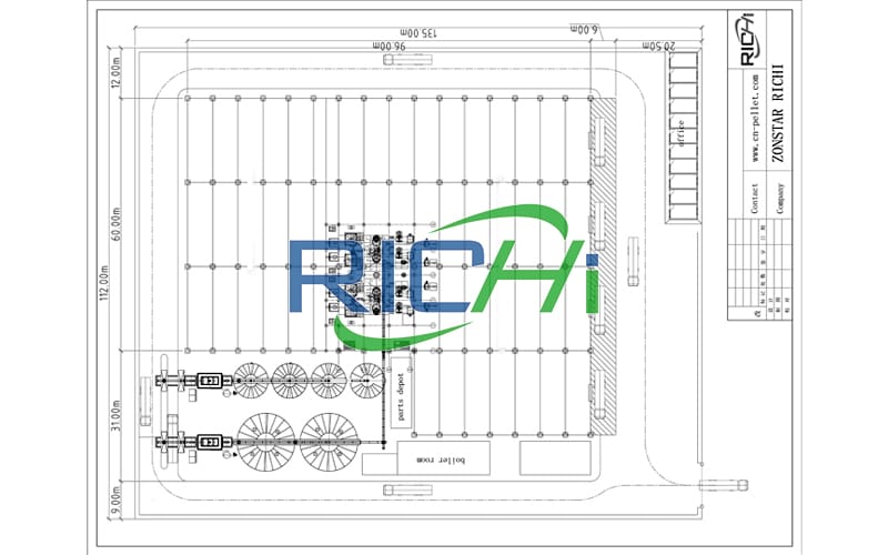 Business plan for large scale automatic 28tph biomass fuel wood rice husk pellet manufacturing plant layout