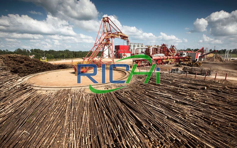 Large capacity 28t/h miscellaneous wood rice husk pellet production plant project