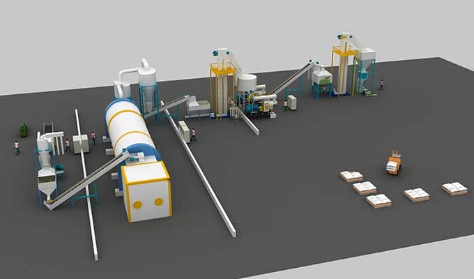 Complete 300-400 kg/h biomass wood pellet production line price